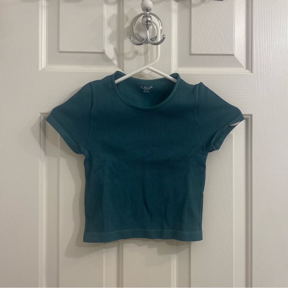 Urban Outfitters our from under short sleeve top, teal, xs